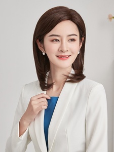 新黛美丝新闻联播上镜主持人假发女全头套播音员偏分内扣主播长直