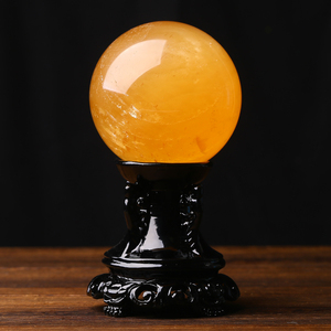 天然黄色水晶球摆件纳福化解厨房客厅公司办公室招财七星阵黄水晶