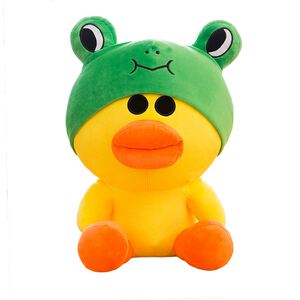 可爱创意莎莉鸭毛绒玩具公仔周冬雨鸭儿童玩偶青蛙帽子送生日礼物