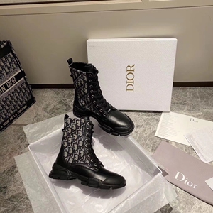法国dior/迪奥马丁靴女2020新款字母印花logo机车风高帮鞋男