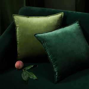 花声绿光森林纯色美式抱枕法式沙发客厅床头靠枕靠垫绿色系抱枕套