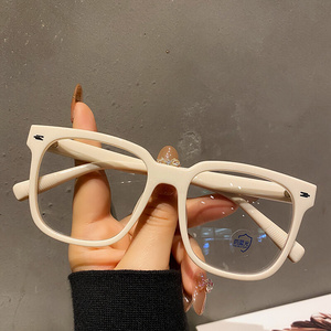 款日网女复视显配框方眼自古本镜脸生眼大镜学圆近瘦框红黑镜v留