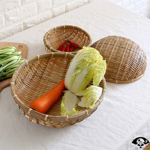 头层竹青编制装菜框 家用厨房环保洗菜筐沥水篮竹篓 大号竹蓝子筐