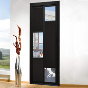 窄边黑色pd门平开推拉一体卫生间折叠推拉门定制pt门无轨门厨房门