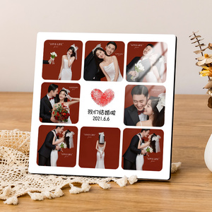 九宫格相框摆台挂墙照片定制高级感订婚礼物婚纱照制作加打印冲印