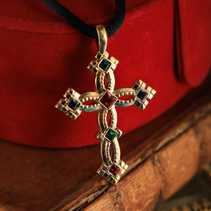 nina ricci莲娜丽姿中古vintage古董首饰复古十字架拜占庭风项链