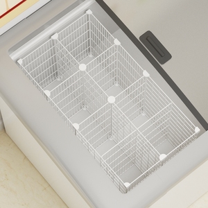 冰柜隔断分隔栏隔板45高商用冰柜收纳神器网格分隔架冰箱内置物架