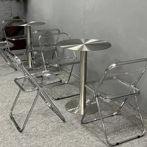 透明亚克力清酒吧桌椅组合休息赛博朋克网红打卡室外专用折叠椅子