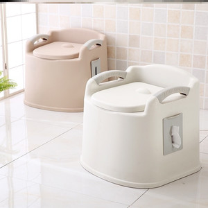 坐便椅室内塑料桶轻便便携病人老年便便盆带靠背残疾实用坐便套.