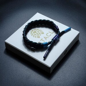 黑色金小狮子手链黑白渐变款学生手环武士街头系列鞋带手绳男潮流
