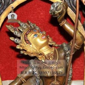 【枉然】进口尼泊尔高档手工 紫铜鎏金 那洛空行母 卡雀玛护法佛