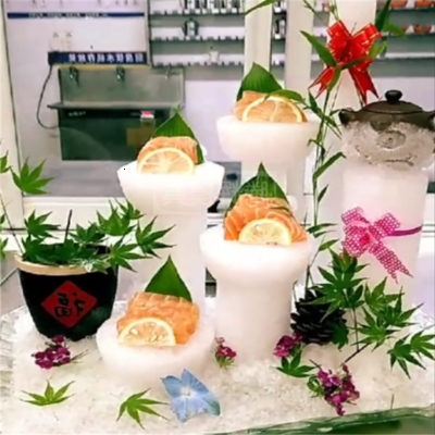 磲刺身冰柱模具立体冰雕三文鱼刺身装盘模具冰碗模具月牙五角星模