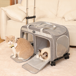 ostracod宠物拉杆箱猫包外出便携猫咪行李箱两只猫外出小推车狗狗