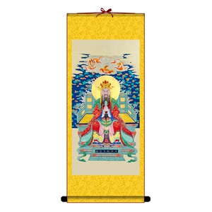 广济龙王菩萨画像五台山龙五爷挂画佛教财神卷轴画佛堂供奉招财画