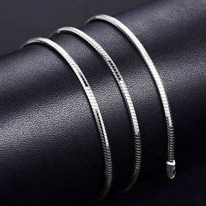 糊涂老庙祝热卖钯金项链男定制蛇骨白金链百搭吊坠老板锁骨链生日