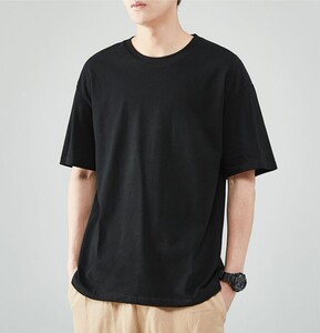 纯黑短袖t桖打底衫男夏季圆领大码纯色内搭透气纯棉五分半袖上衣