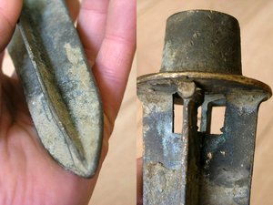 斯堂西洋收藏-上世纪早期澳洲布里斯班四棱带款铜梭镖旗杆头-殖