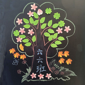 心愿树鼓励树便利贴幼儿园小学生班级文化墙黑板报布置创意奶茶店网红