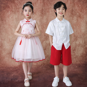 六一儿童合唱服蓬蓬裙中国风演出服幼儿园毕业主持人礼服公主裙