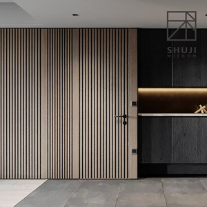 隐形门电视背景墙一体化木格栅隐形门轻奢暗藏电视墙暗门护墙板