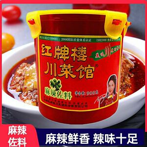 红牌楼川菜馆佐料908g红楼牌四川香辣酱红油辣椒酱炒龙虾田螺火锅