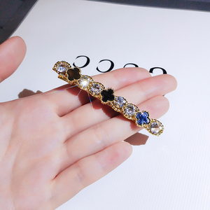 镶钻四叶草发卡一字夹韩式网红简约优雅边夹固定刘海发夹名媛头饰