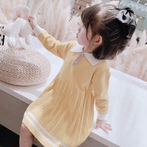 儿童女宝宝polo衫连衣裙2021春季新款女童韩版1岁毛衣裙3裙子5潮4