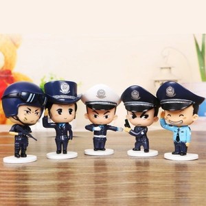 警察公仔玩具手办车载摆件特警系列卡通人偶模型男女