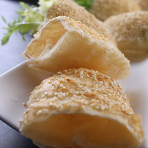 手工布袋包 口袋饼夹馍饼 包菜饼子 芝麻饼 10只速冻油炸半成品