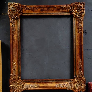 欧式复古油画框纯手工实木雕刻框做旧框高端定制框架木质外框挂墙