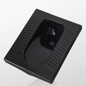 日丰卫浴北欧创意黑色陶瓷蹲便器大冲力蹲厕存水弯大便器防臭家用