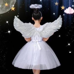 天使的翅膀万圣节伴娘半身裙六一节花童白纱裙儿童连衣裙衣服女童