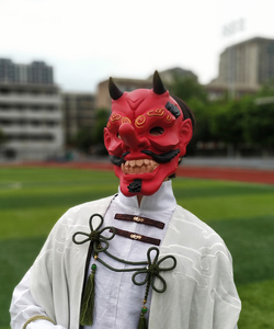 原创新品 大天狗面具百鬼夜行日式挂饰cos道具可戴万圣节秘吉工艺