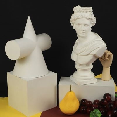 石膏素描球体锥形长方体圆锥单画室摆件几何体模型石膏像模具彩1