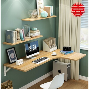 墙上壁挂折叠书桌学习桌写字桌电脑桌靠墙桌墙桌靠墙转角桌子简易