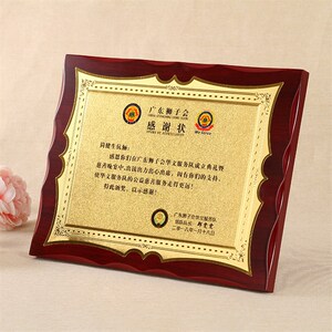 新品金箔奖牌定做捐赠感谢状荣誉证书g供应经销商授权牌匾定制定