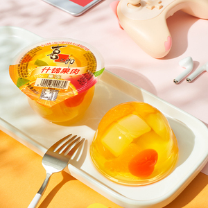 wy喜之郎果肉果冻型200g*4杯 超大杯多口味散装什锦蜜桔布丁零食