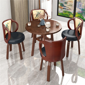 阳台茶桌椅组合转椅宾馆小洽谈圆藤椅休闲凳子茶几实木桌椅三件套