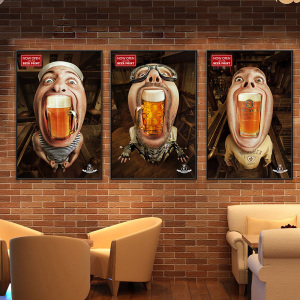 小酒馆清吧墙面装饰画烧烤店夜店酒吧ktv挂画搞笑创意啤酒墙壁画