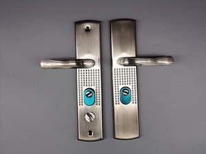 吕合金门锁防盗门把手铝合金拉手锁具执手包邮标准孔距房门锁大门