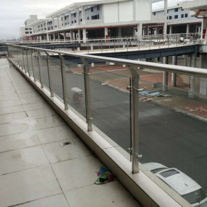 楼梯立柱304201316不锈钢化玻璃护拦杆商场工地扶手阳台拦河护栏