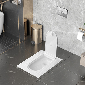 德国北欧黑色带盖板蹲便器家用卫生间蹲坑嵌入式隐藏暗装水箱套装