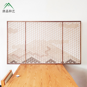 唐晶桧木花格组子制作座屏风中式榫卯玄关隔断专业超精细木工组子