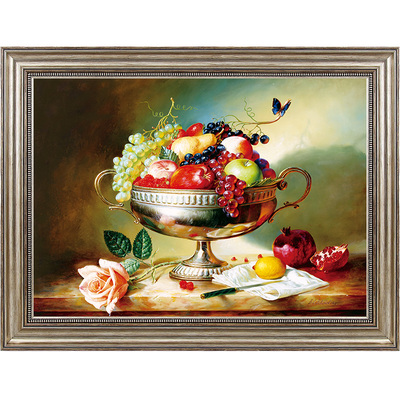 p饭厅装饰装饰欧式壁画红单幅墙壁画酒水画歹墙面果有框挂餐厅厅