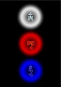 结缘藏文种子字嗡啊吽图片画三字明咒嗡阿吽密宗佛画像菩萨金