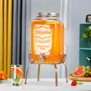 扎啤酒炮可乐桶容器网红水果茶桶泡酒瓶酿酒罐龙头自助玻璃果汁罐