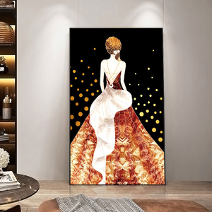 现代简约时尚美女挂画客厅墙面装饰玄关走廊过道尽头轻奢人物壁画