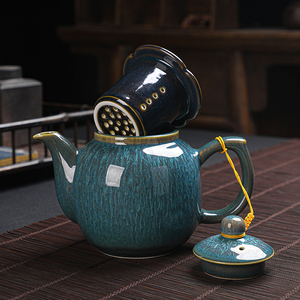 窑变茶壶陶瓷过滤单壶家用大号功夫茶具冲泡茶器复古茶水杯子套装