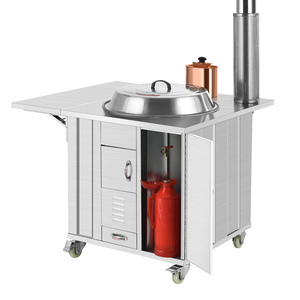 农村柴火灶热水器铁炉子柴火炉家用圆桌面锅架庭院灶台灶炉铁锅炖