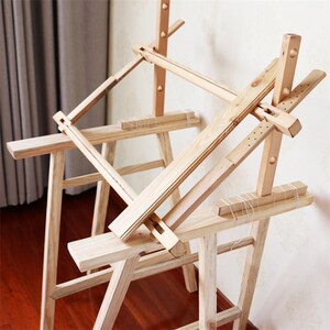 苏绣手工刺绣diy初学套件工具实木卷绷绣架绣凳三脚架单卖新